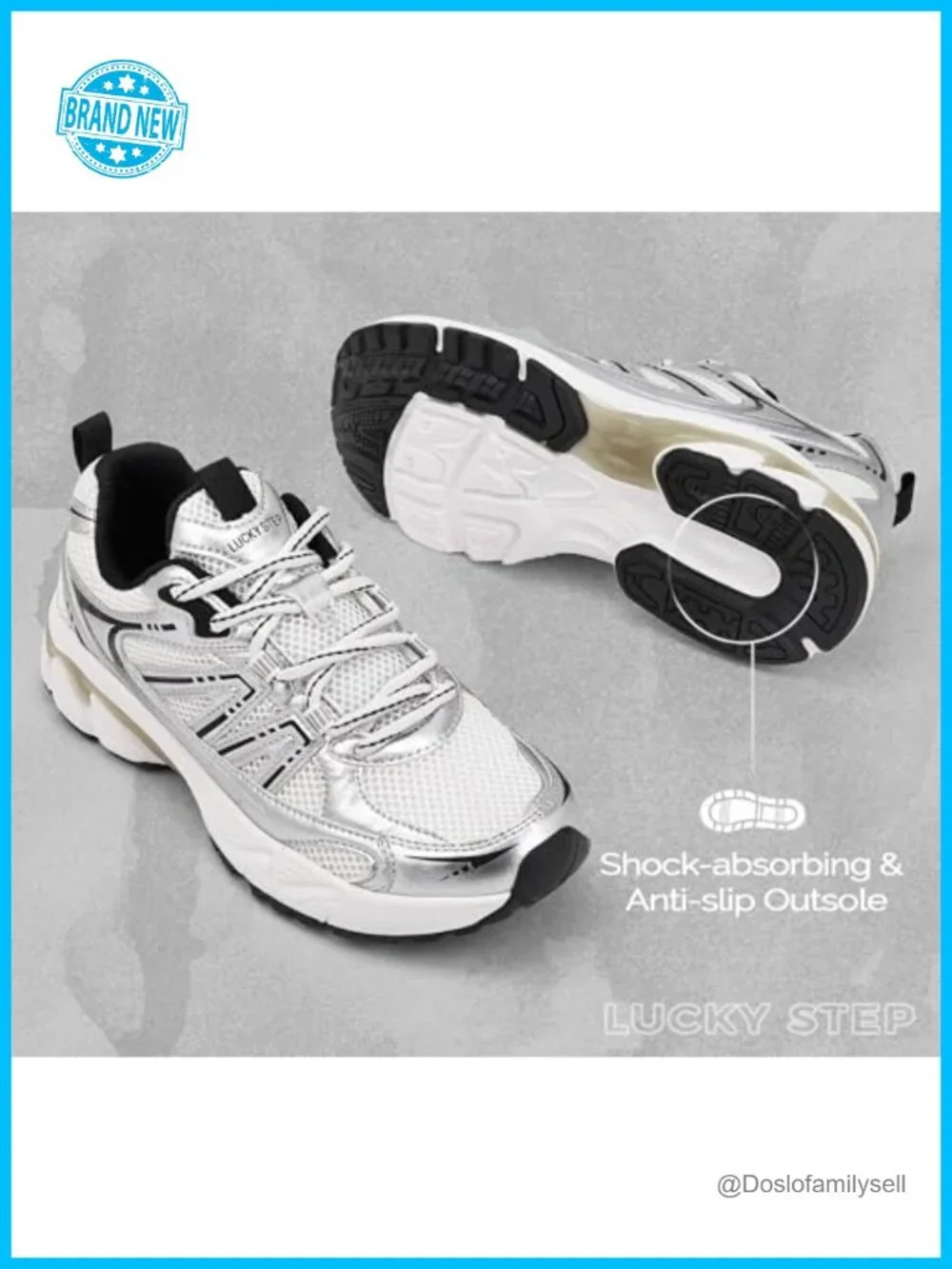 Chunky Fashion Sneakers Running Tennis Shoes with PU Mesh Upper Hybrid Sole